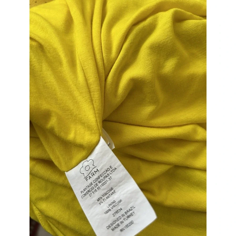Farm Rio Anthropologie Floral Shift Dress Yellow‎ Patchwork Multi Mini Boho Sz M